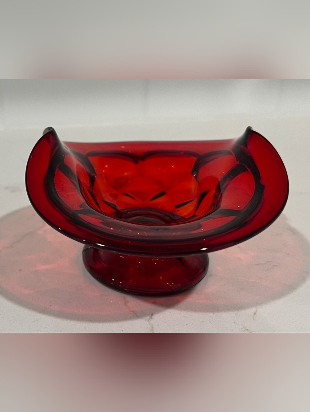 Fenton Ruby Red Georgian Bon Bon Or Trinket Dish 1950s - 1960s Vintage - Picture 2 of 8